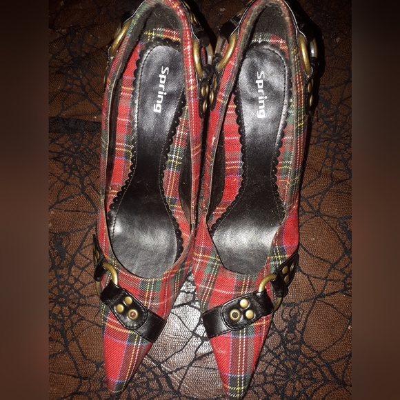 WOW Vintage plaid stilettos - Picture 2 of 4